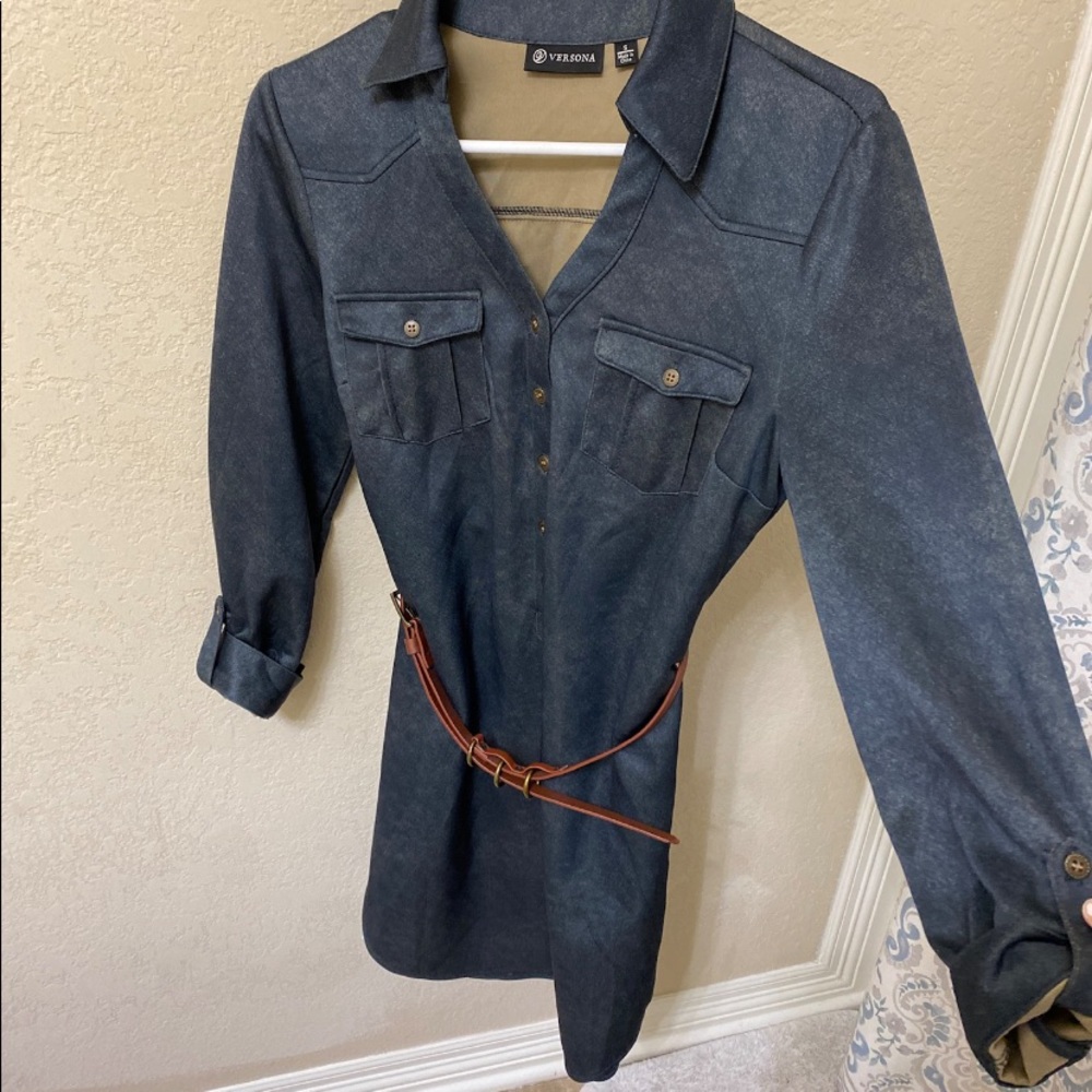 Versona denim dress with belt